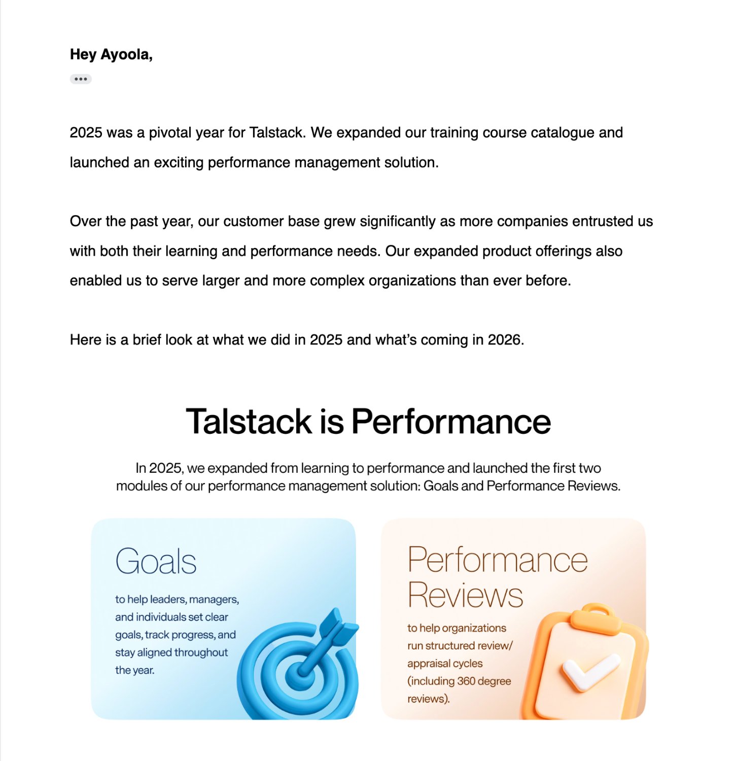 Talstack newsletter